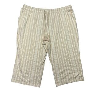 Belle Kim Gravel Women Pants 2XP Beige Ankle Drawstring Boho Beachy Coastal Vaca